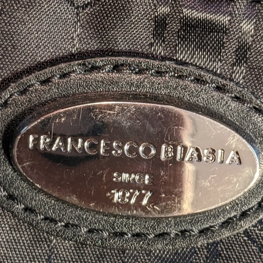 Francesco Biasia Black Leather Purse Hobo Bag Tote